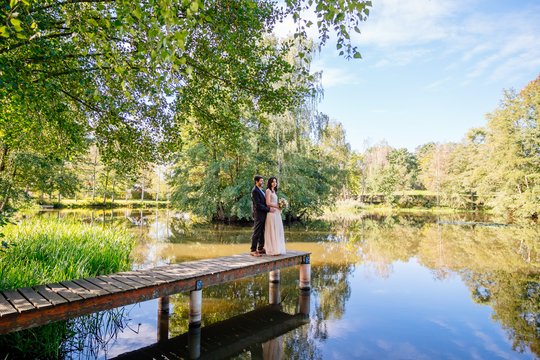 Hochzeitsfotos am See von Adams Gasthof Moritzburg