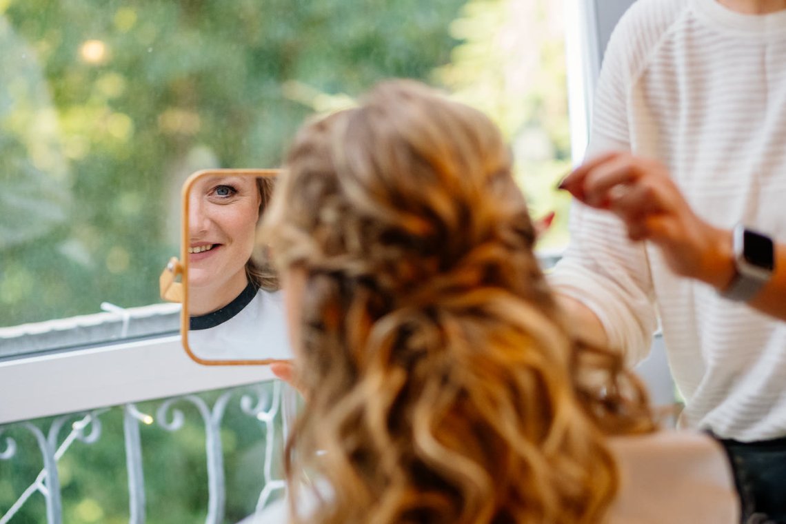 Styling der Braut am Hochzeitstag