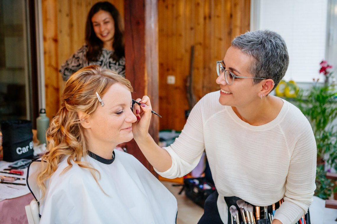 Styling der Braut am Hochzeitstag